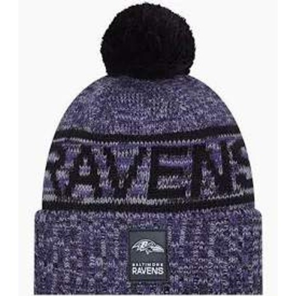 Ravens NFL Men's New Era OSFM Beanie Baltimore 2025 Sideline Collection Knit Hat